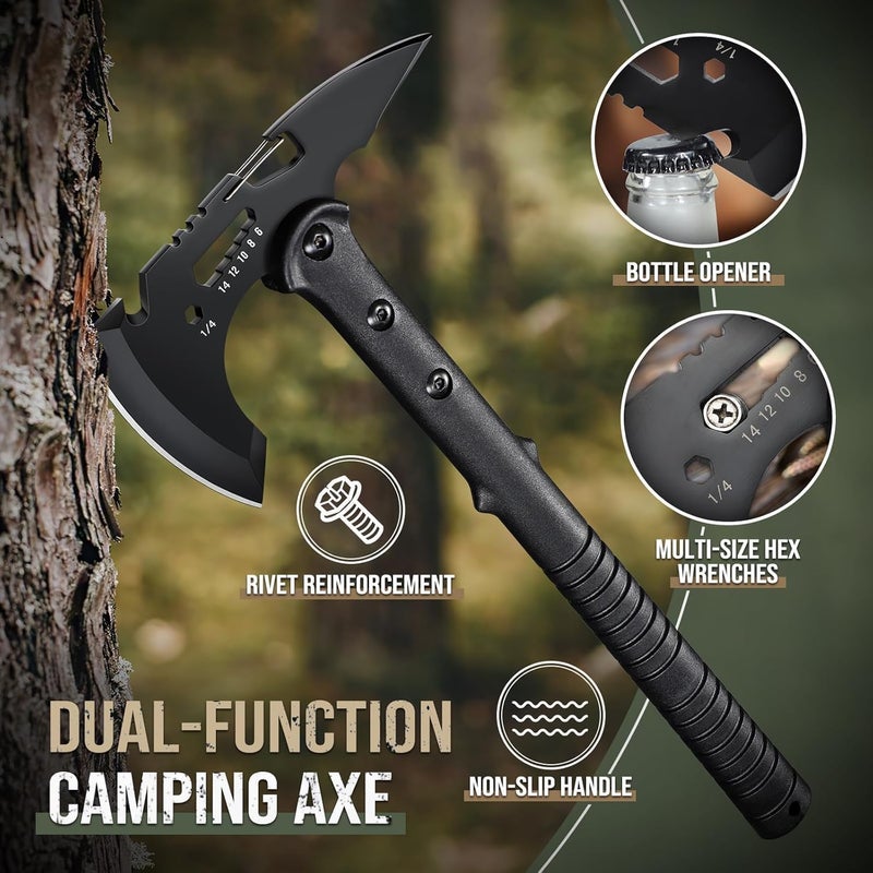 Freelander Tactical Axe 2 Pack, Sharp Tomahawk with Sheath, Portable Tomahawk with Clip and Bottle Opener, Durable Survival Hatchet for Emergency, Hiking and Camping, for Men Women - Image 4
